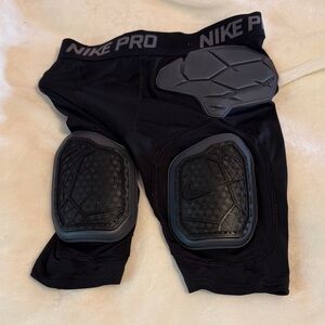 Nike Pro Black Gray football Padded Shorts youth medium